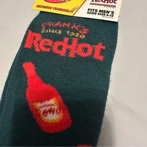 🌶️🧦 Frank’s RedHot Themed Crew Socks – Men’s Size 6 to 12 🧦🌶️